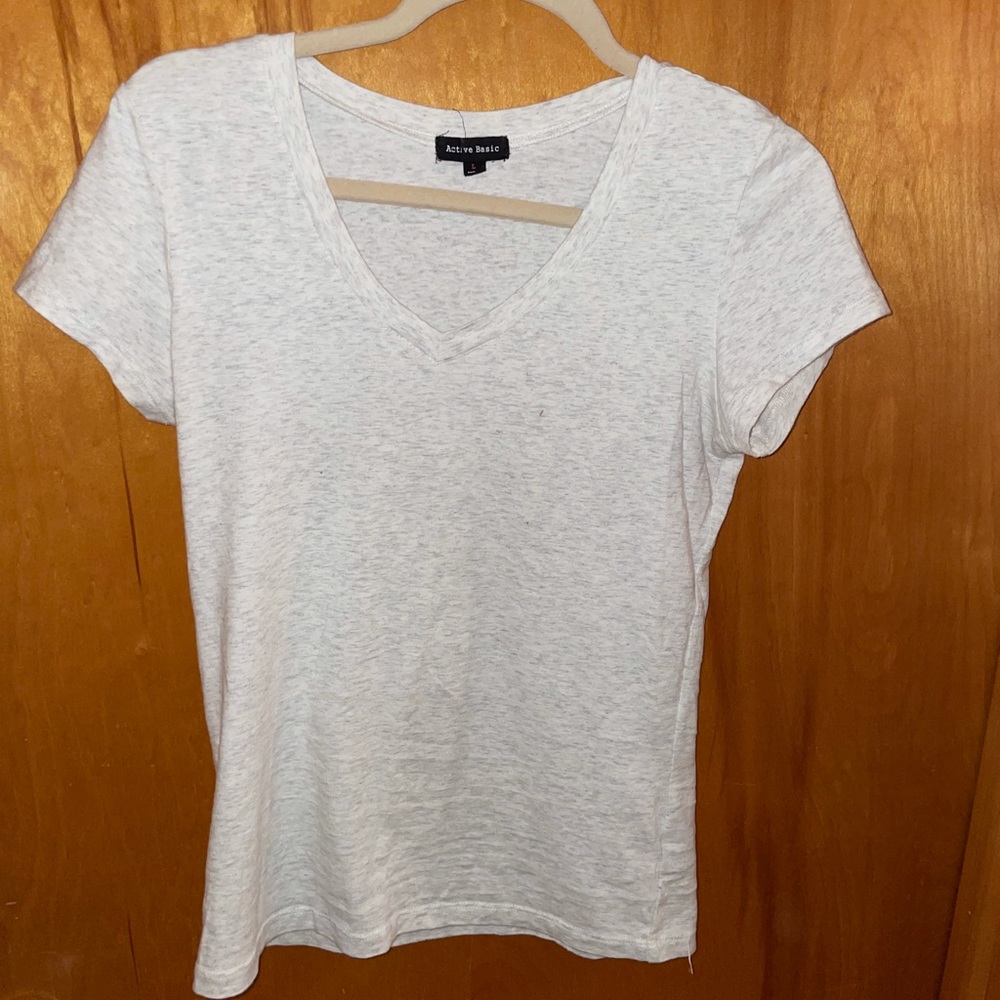 Women’s Cream V Neck T Shirt